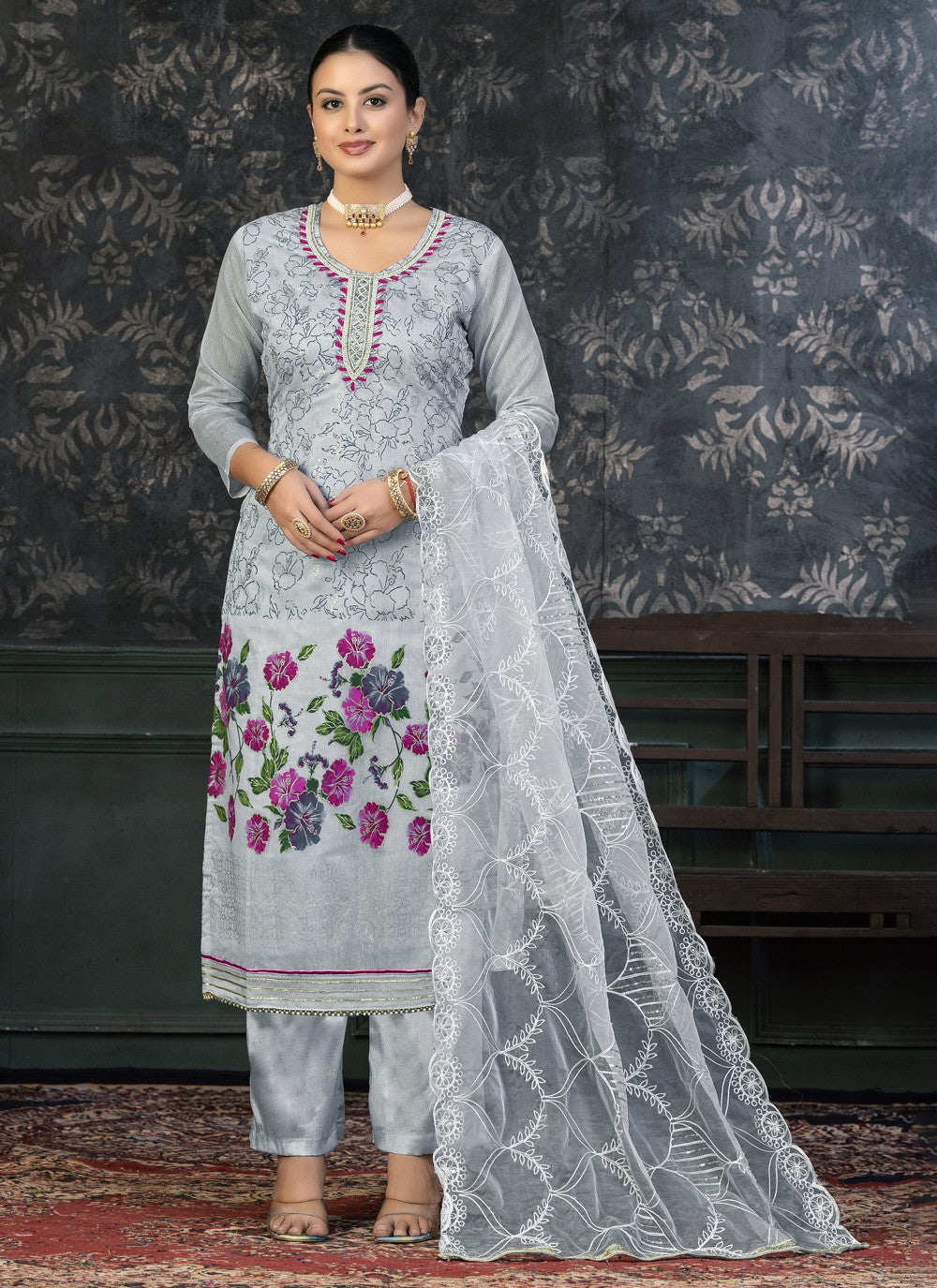 Organza Salwar Suit - T1417