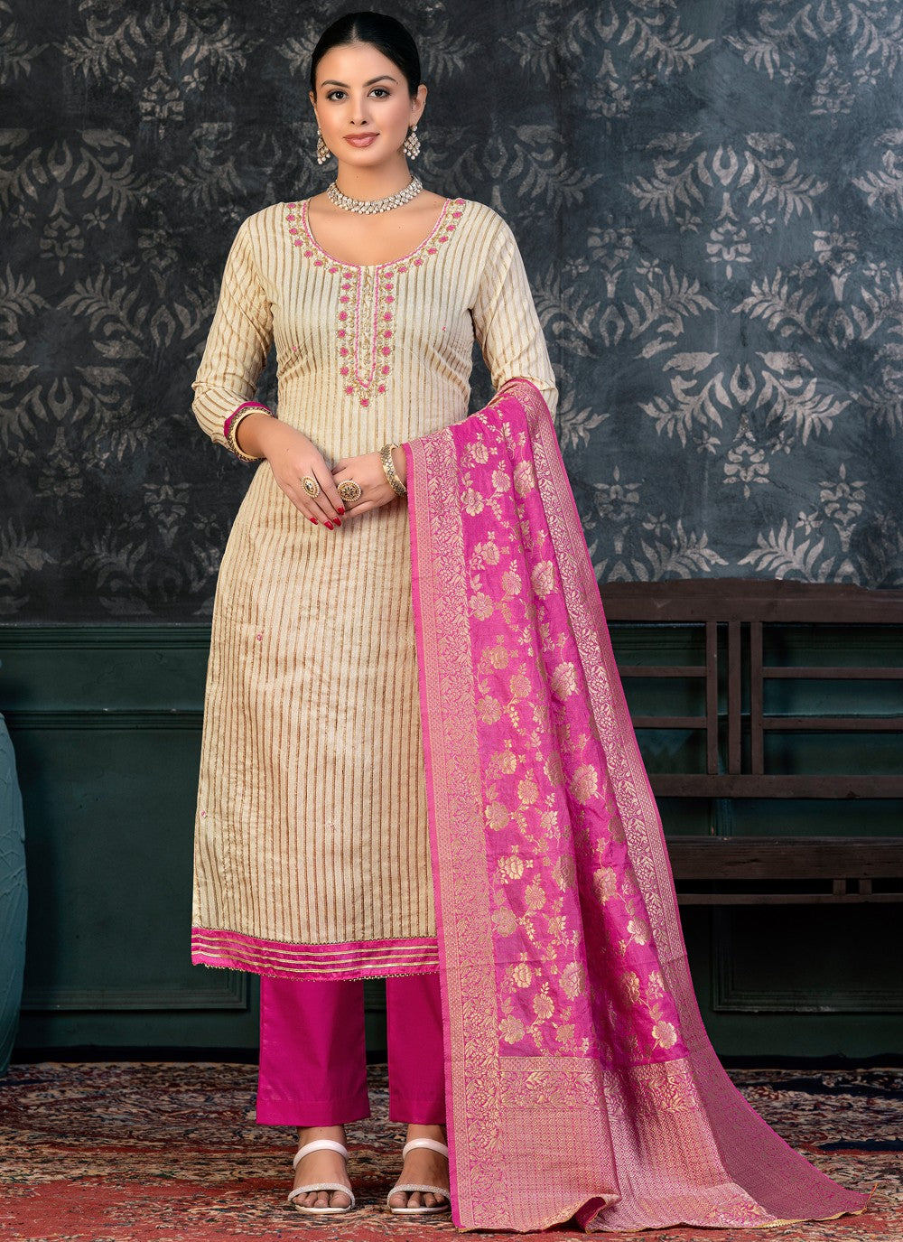 Organza Salwar Suit - T1361