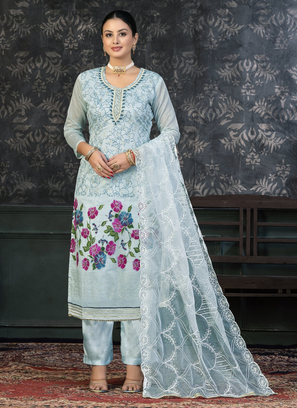 Organza Salwar Suit - T1417