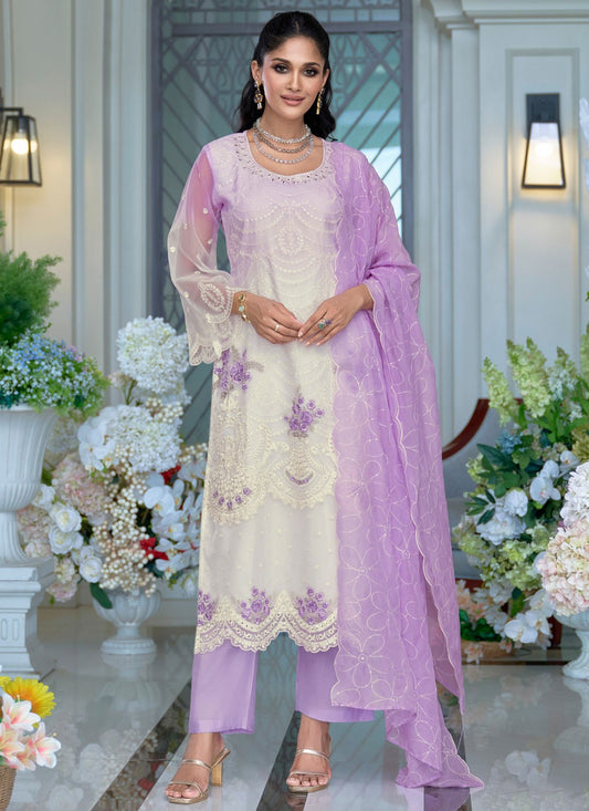 Pant Style Suit Sequins, Thread Mauve T7803