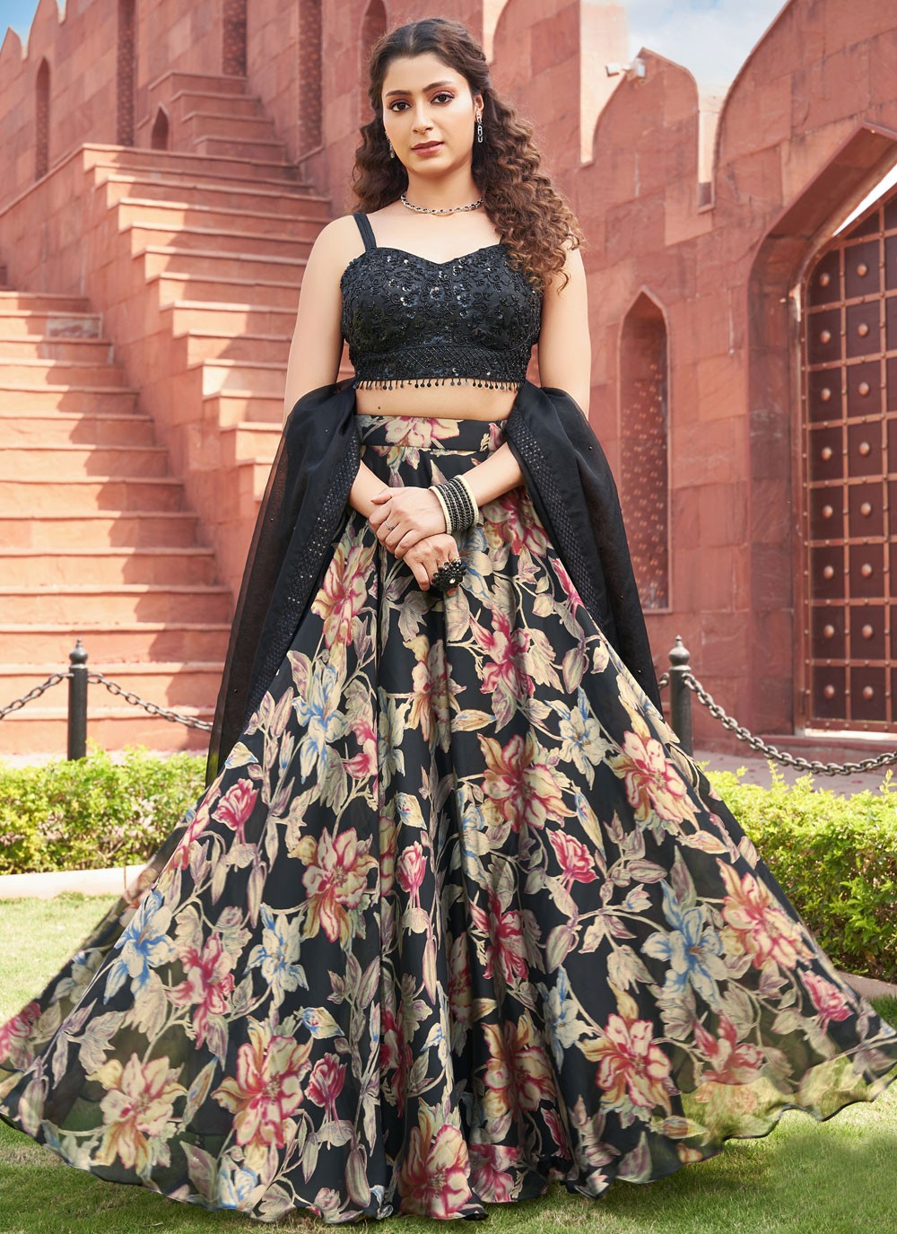 Embroidered Georgette Readymade Lehenga Choli - L2640
