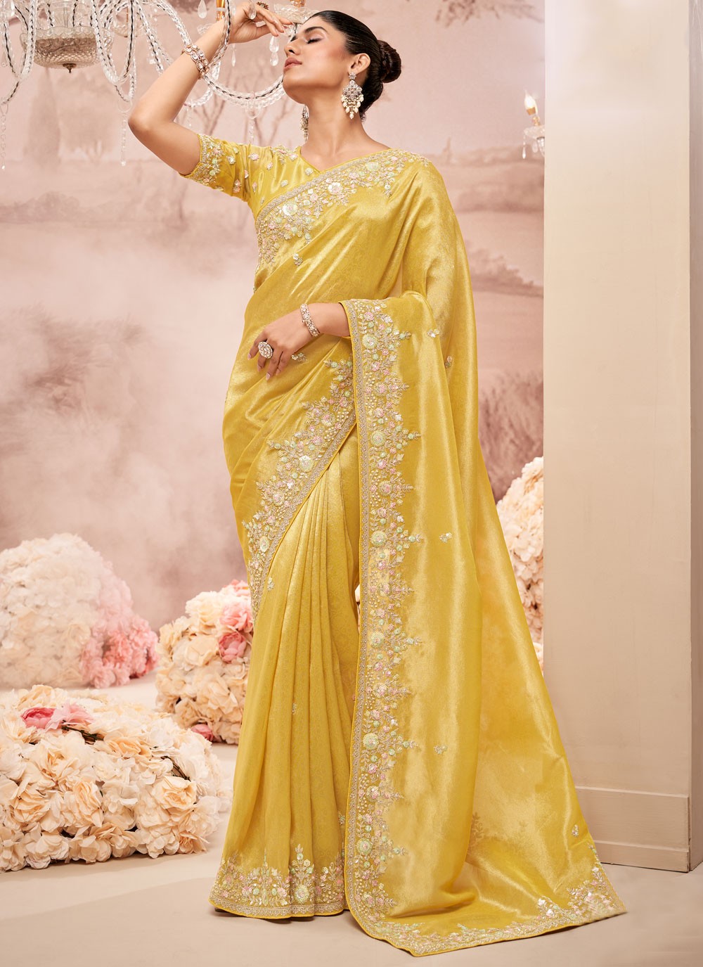 Classic Embroidered Viscose Saree - S8876