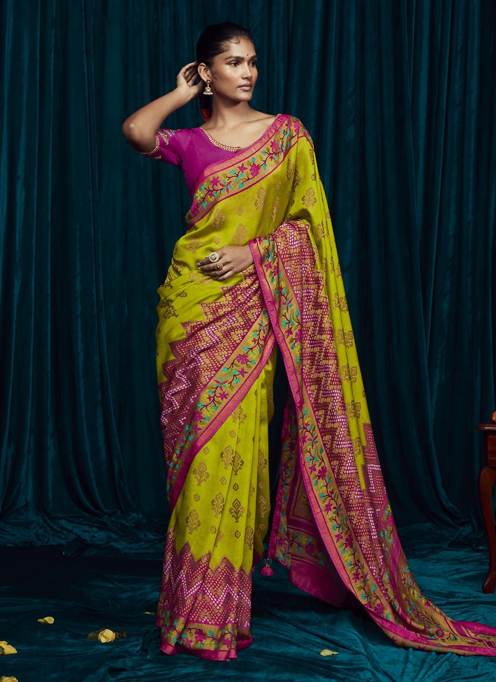 Contemporary Printed Brasso Saree - S3356