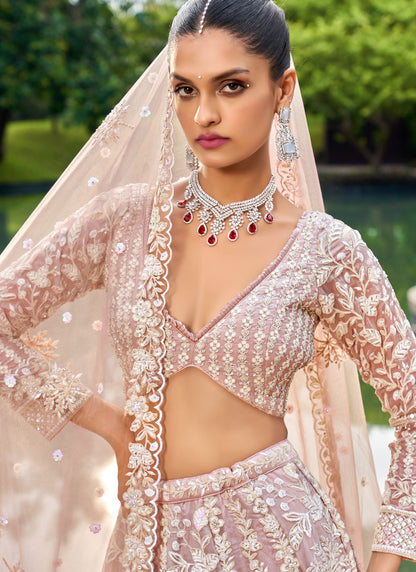 Embroidered Tissue A - Line Lehenga - L2421