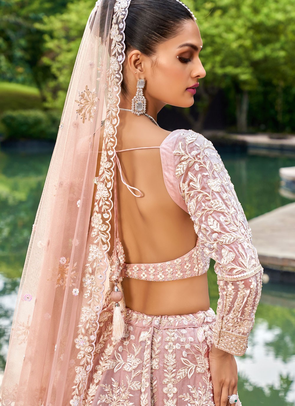 Embroidered Tissue A - Line Lehenga - L2421