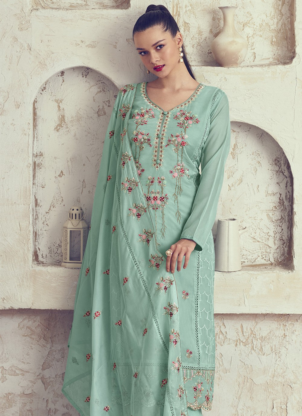 Organza Salwar Suit - T1319