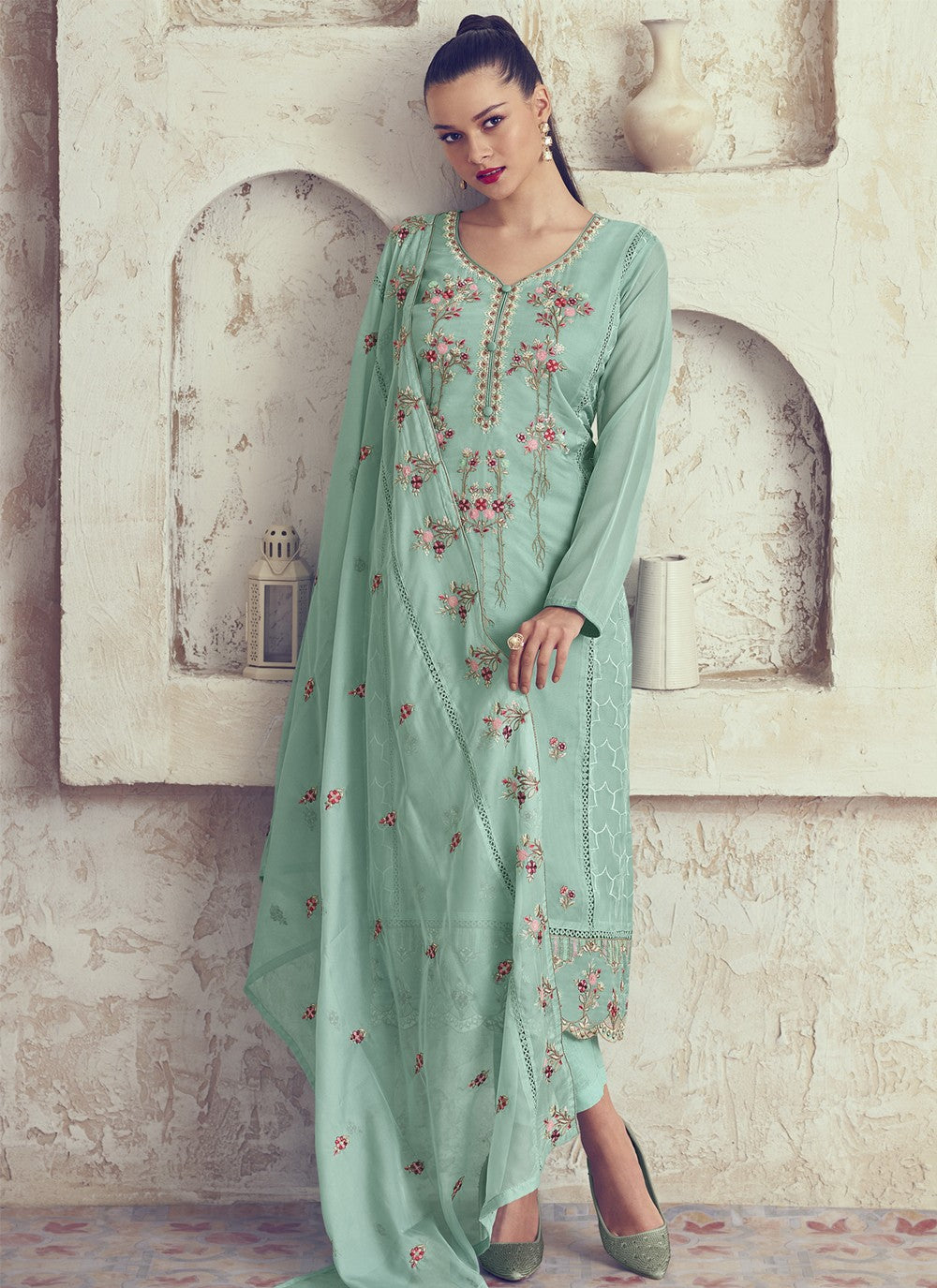 Organza Salwar Suit - T1319