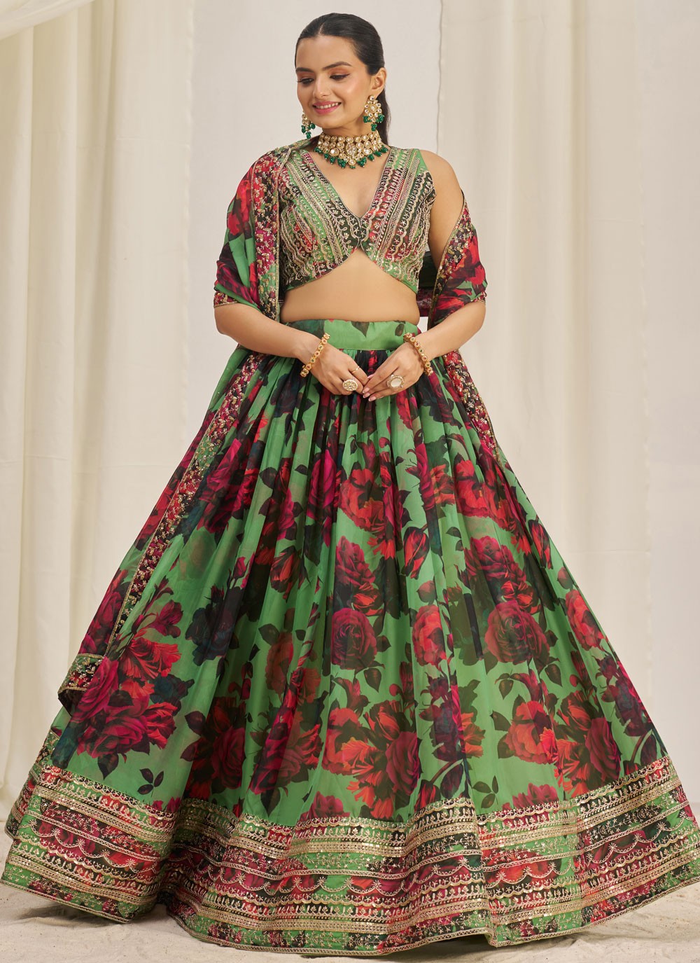 Dori Work Organza A - Line Lehenga - L2373