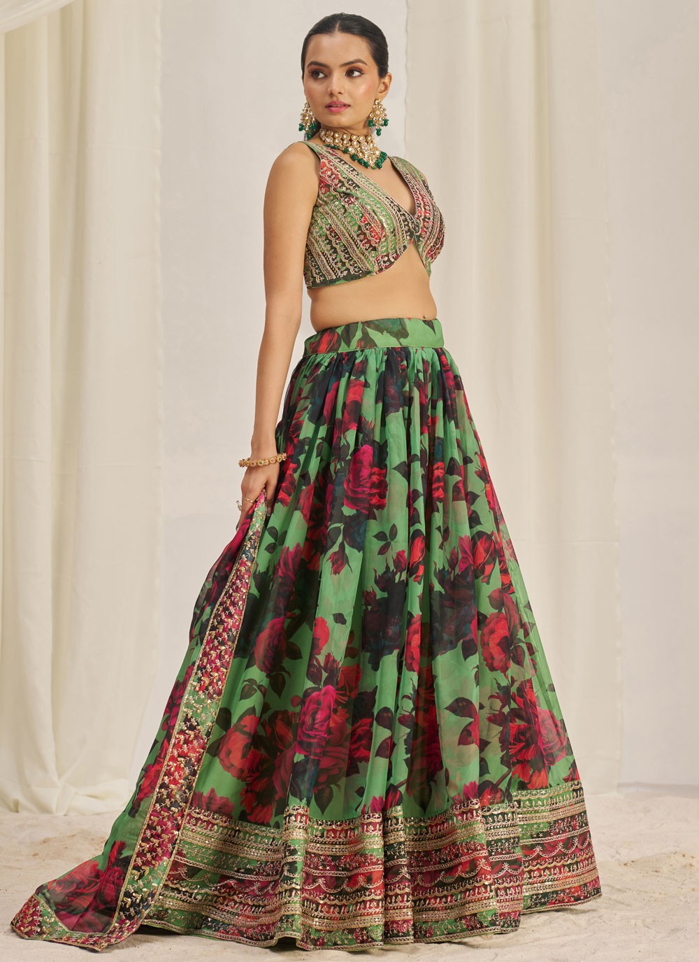 Dori Work Organza A - Line Lehenga - L2373