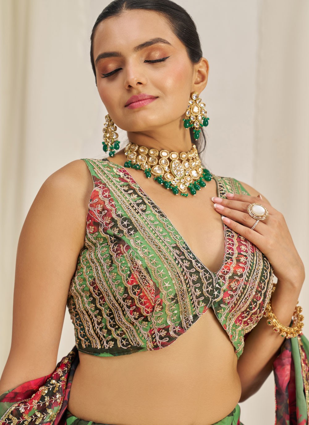 Dori Work Organza A - Line Lehenga - L2373