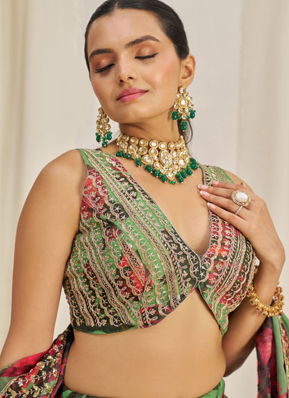 Dori Work Organza A - Line Lehenga - L2373