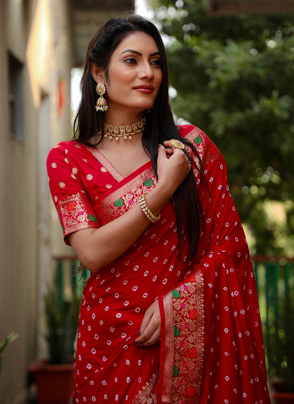 Traditional Bandhej Paithni, Silk Saree - S8842