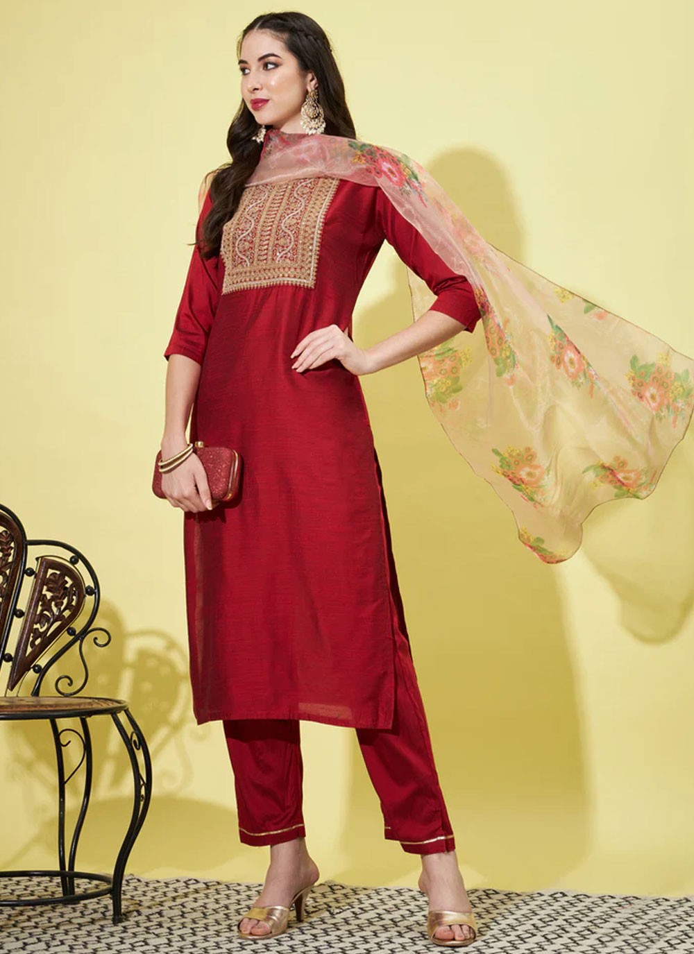 Silk Salwar Suit - T1339