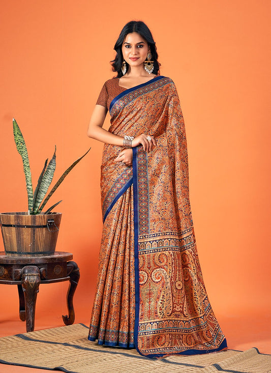 Casual Printed Pashmina Saree - S6134