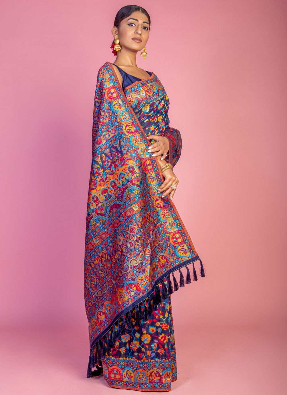 Classic Weaving Zari Pashmina Saree - S6940