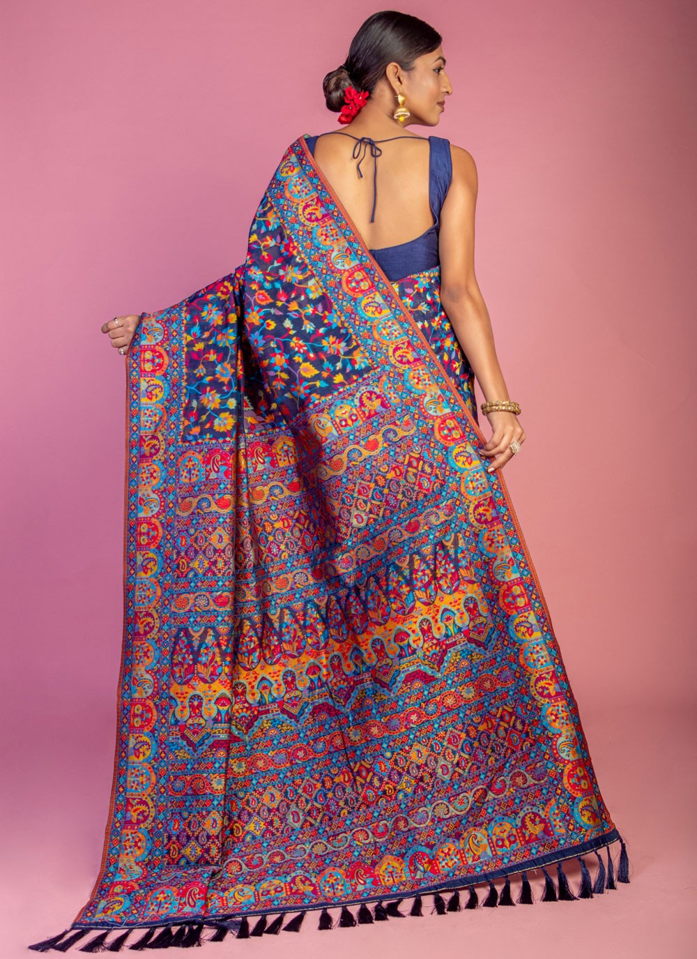 Classic Weaving Zari Pashmina Saree - S6940