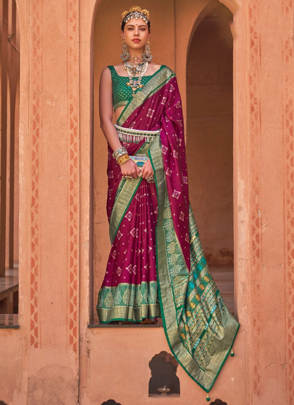 Traditional Patola Print Silk Saree - S3036