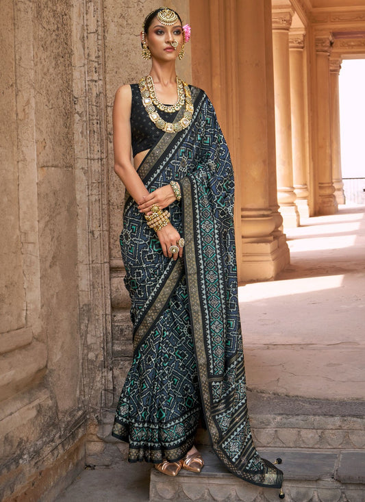 Multi Colour Patola Silk Contemporary Saree Patola Print S20280