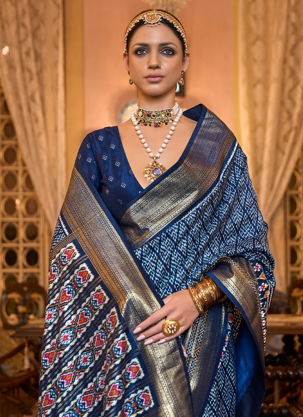 Classic Printed Patola Silk Saree - S2797
