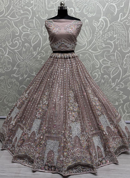 Net Engagement, Mehandi & Sangeet, Reception A - Line Lehenga L3611