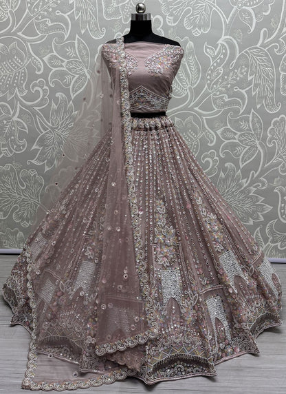 Net Engagement, Mehandi & Sangeet, Reception A - Line Lehenga L3611