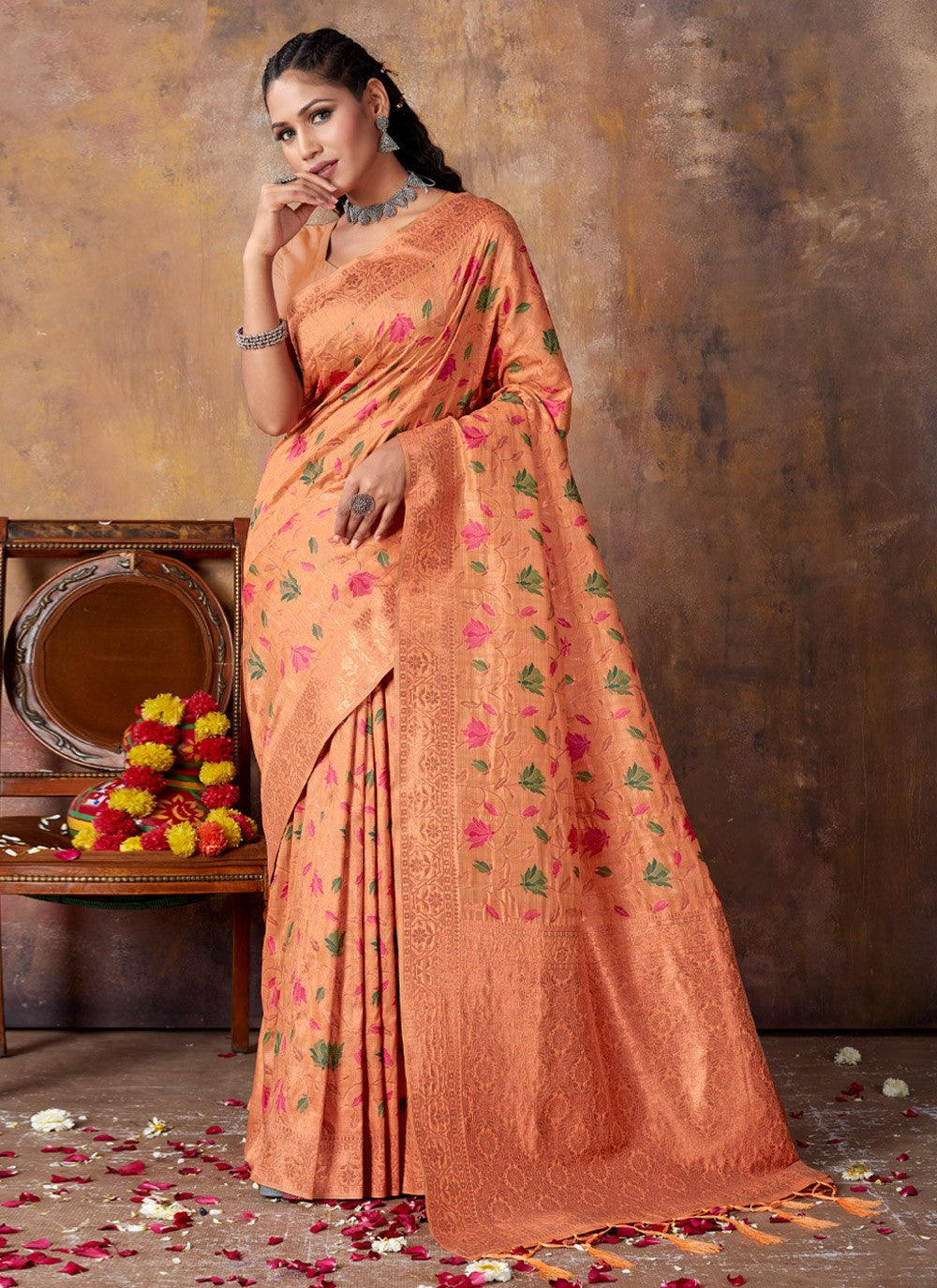 Traditional Fancy Work Banarasi Silk Saree - S2979