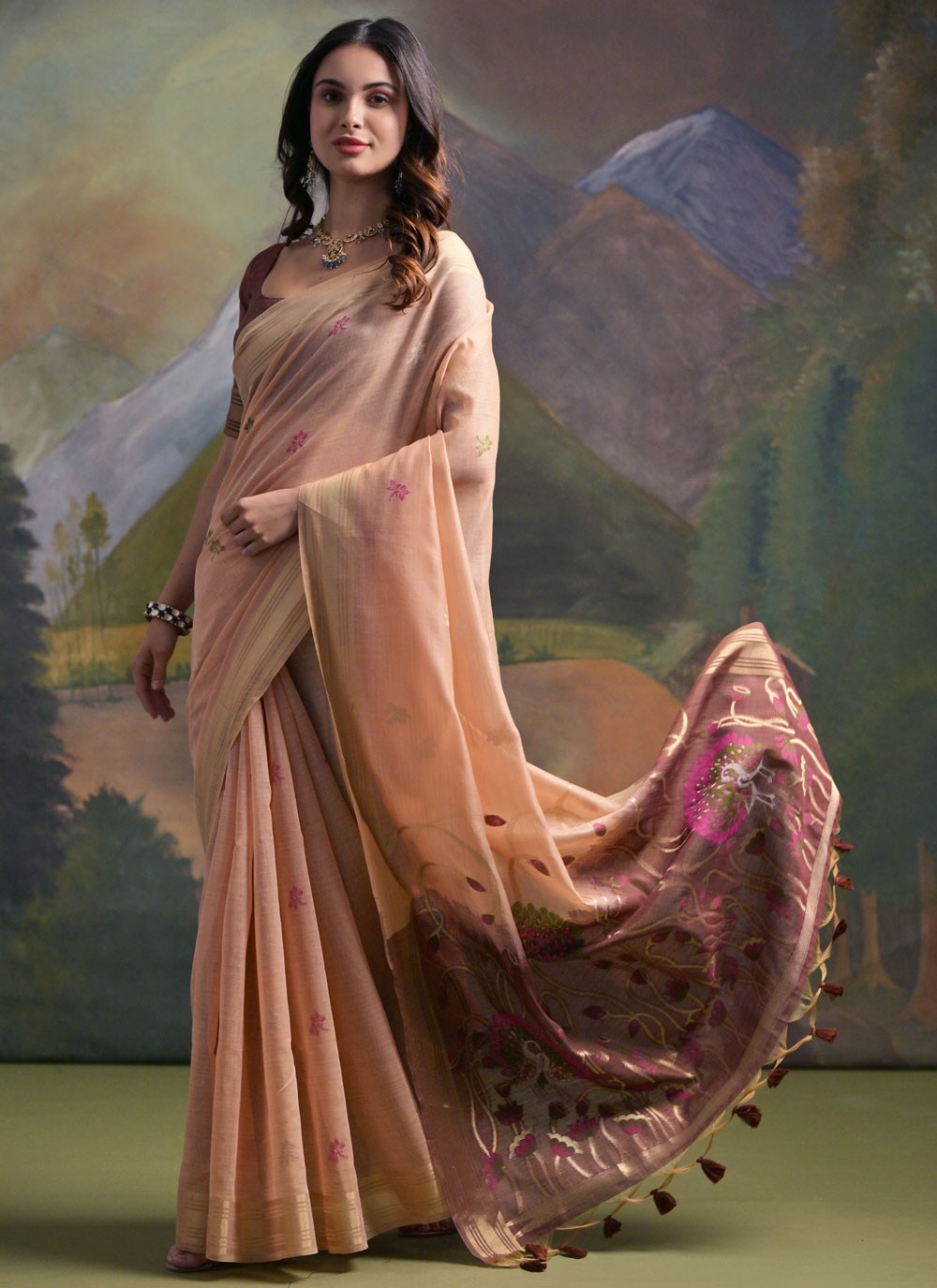 Thread, Woven Cotton Saree - S11910