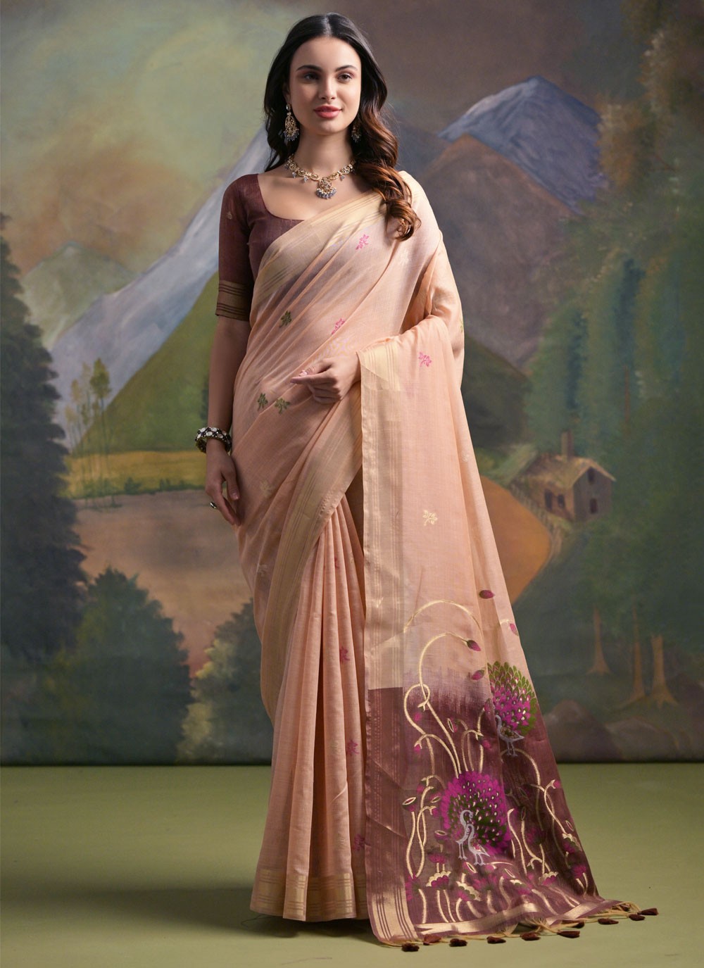 Thread, Woven Cotton Saree - S11910