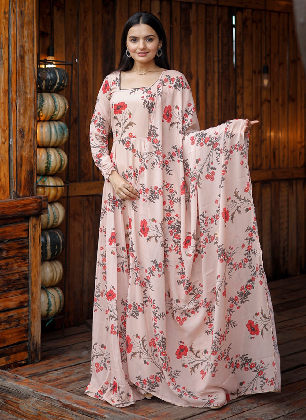 Faux Georgette Gown - G1136