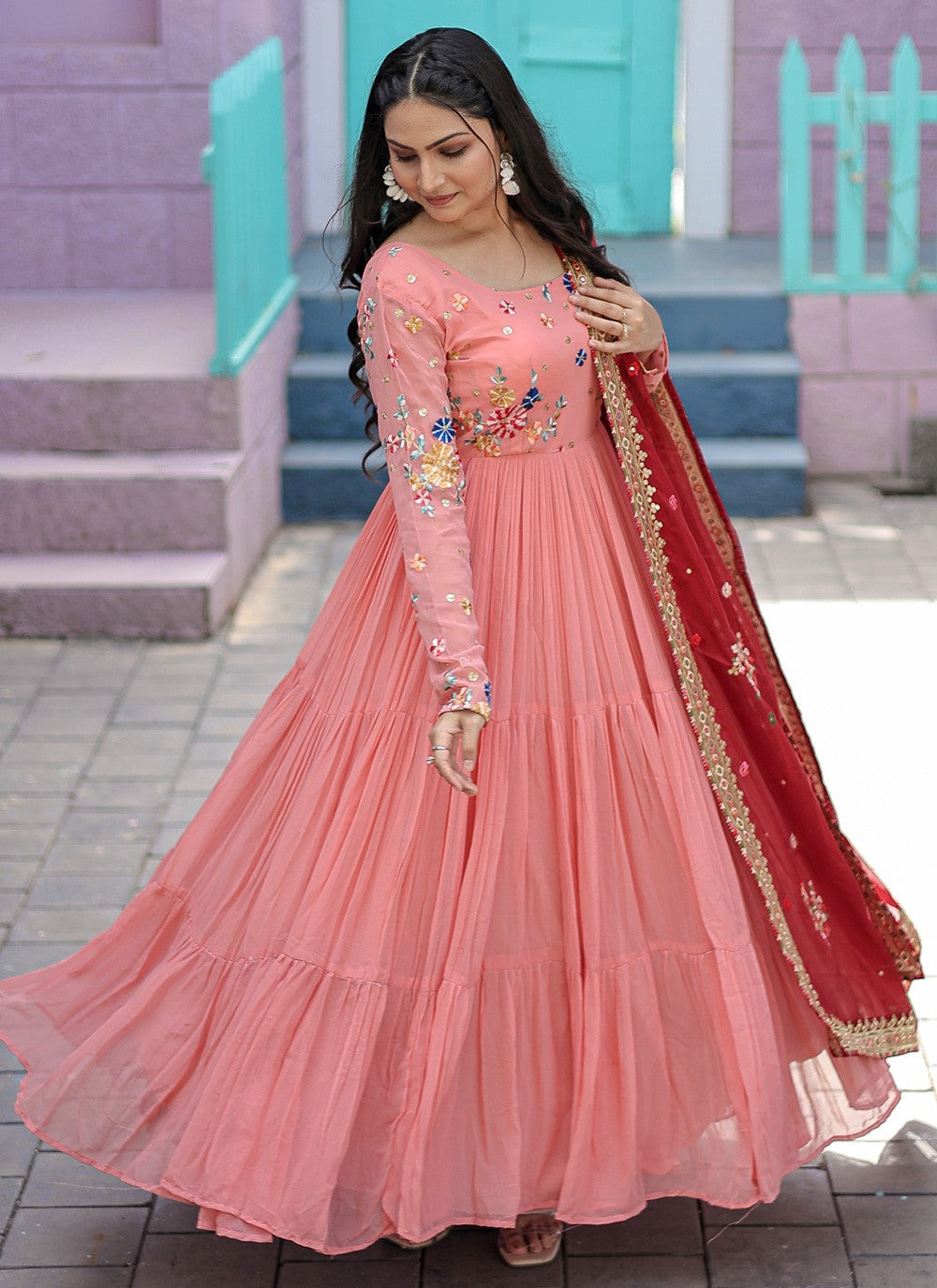 Faux Georgette Gown - G1190