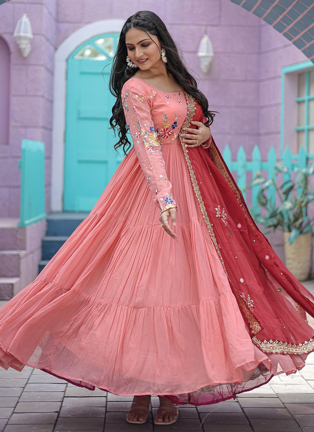 Faux Georgette Gown - G1190
