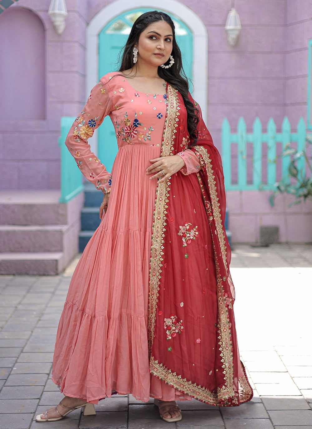 Faux Georgette Gown - G1190