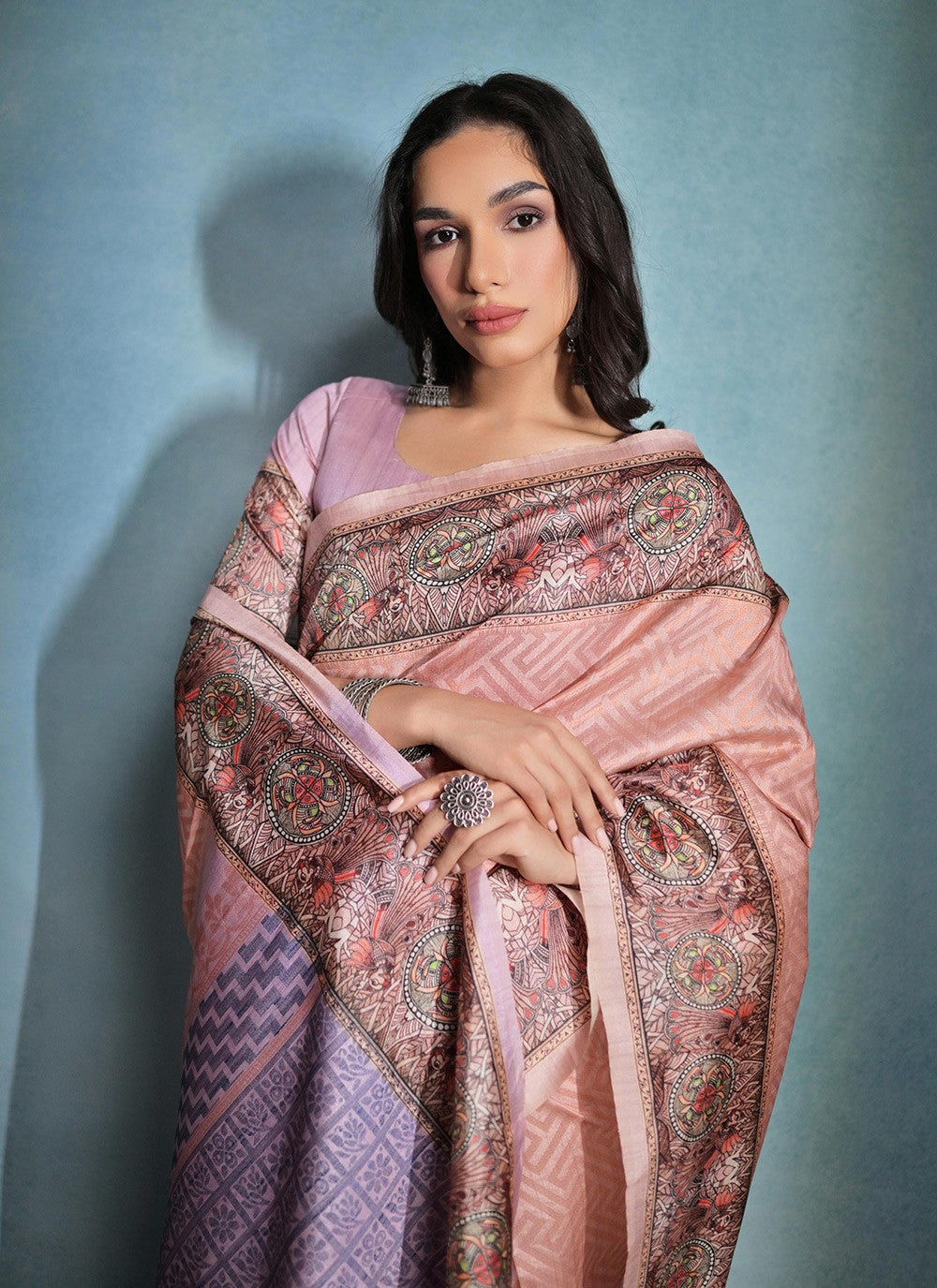Traditional Printed Cotton Silk Saree - S7142