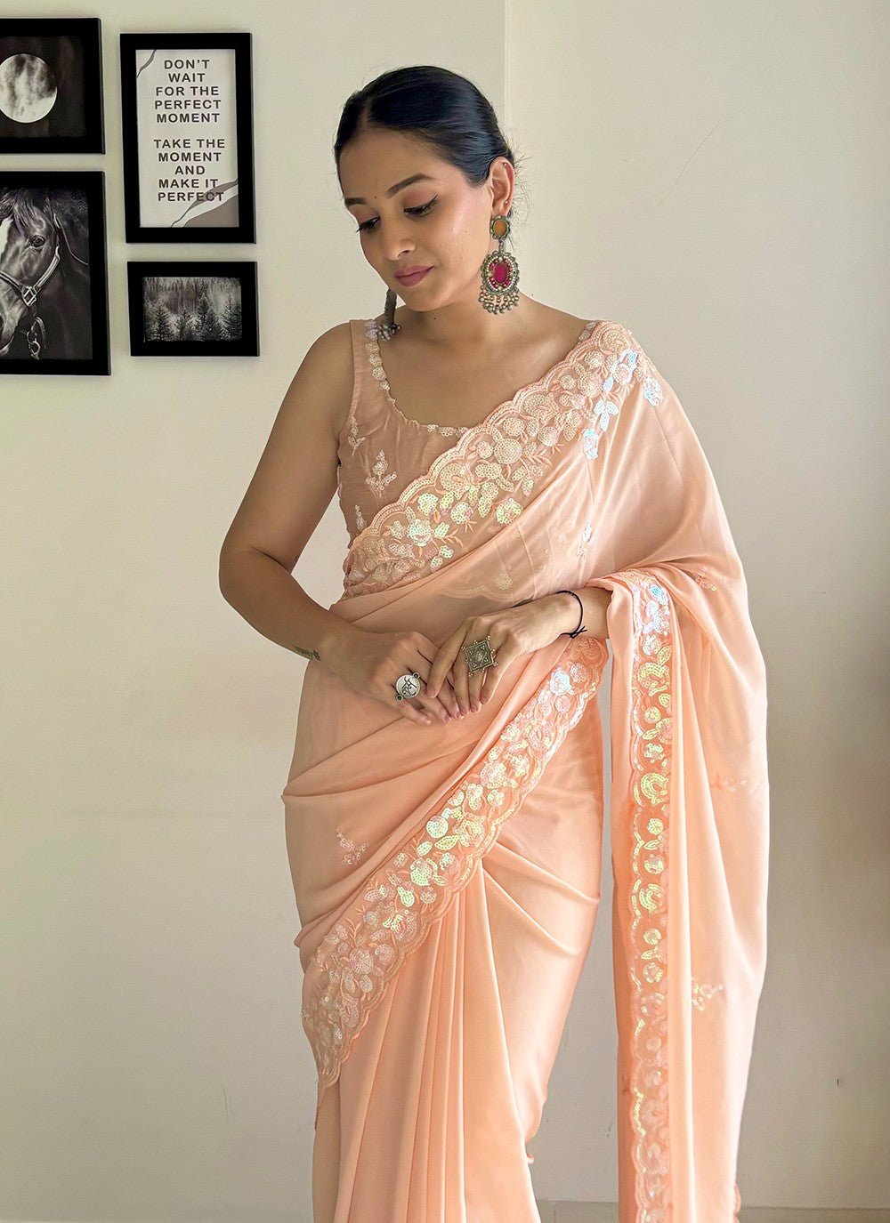 Contemporary Embroidered Georgette Saree - S8020