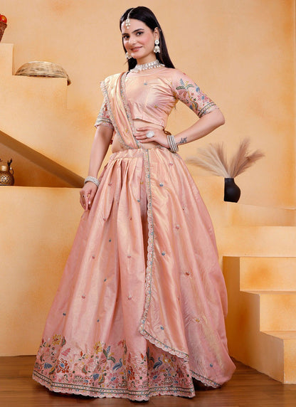 Georgette Festival, Mehandi & Sangeet A - Line Lehenga L3548