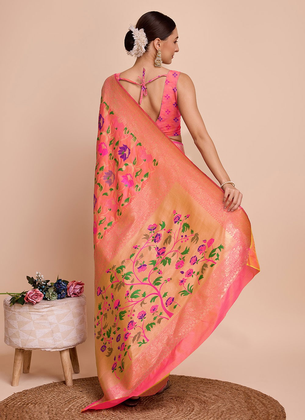 Classic Meenakari Paithni, Silk Saree - S6771