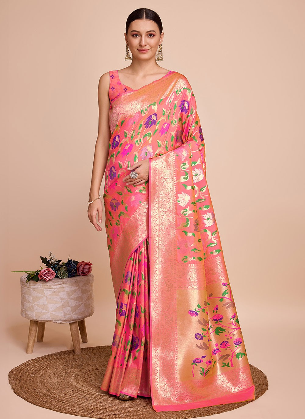 Classic Meenakari Paithni, Silk Saree - S6771