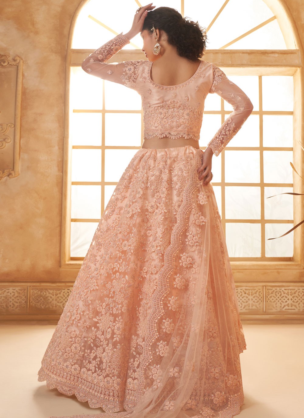 Cord Net A - Line Lehenga - L2719