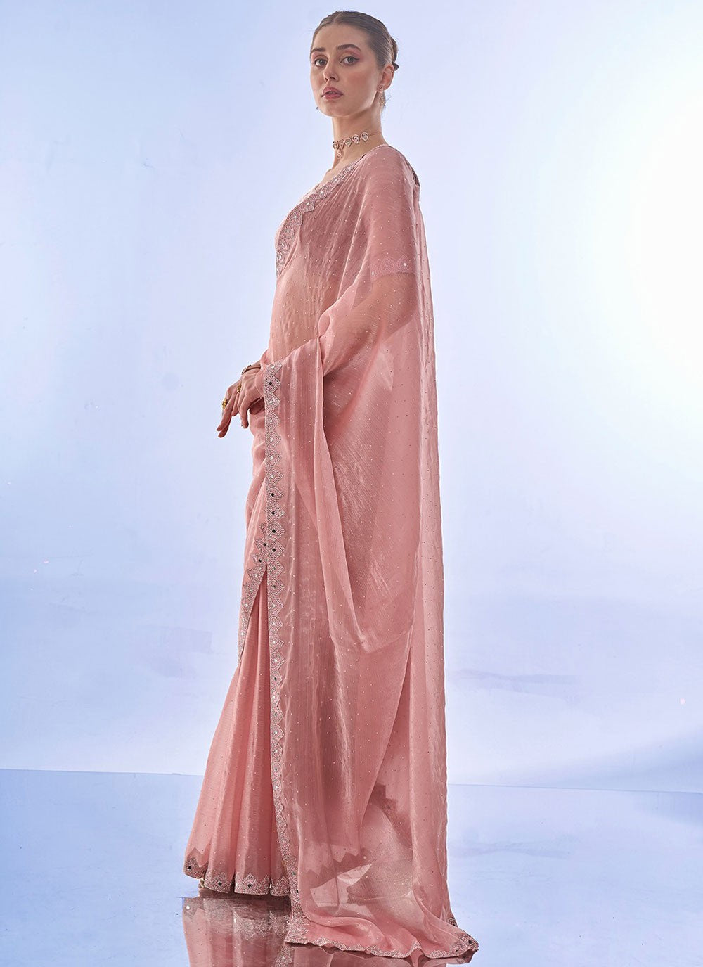 Classic Border Work Silk Saree - S8000