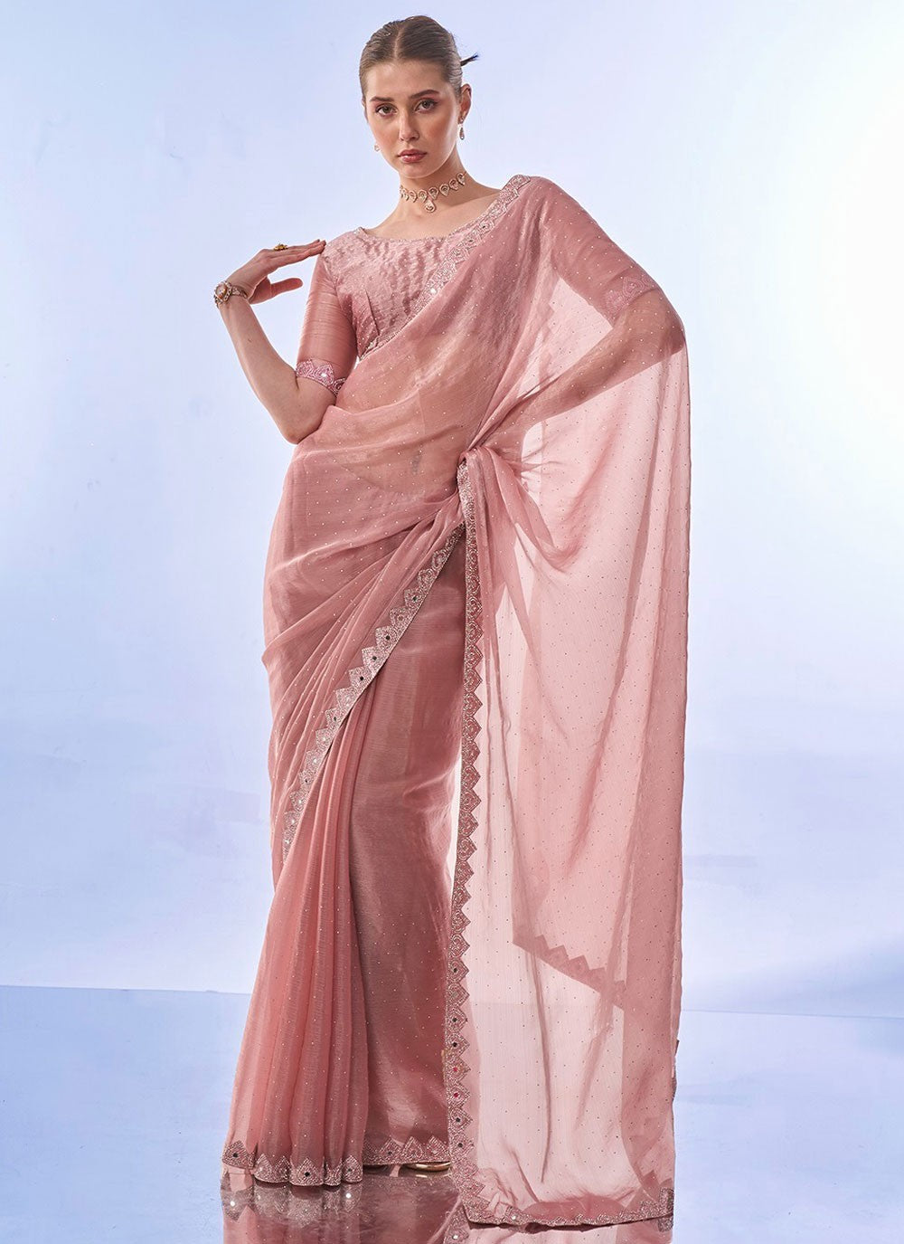 Classic Border Work Silk Saree - S8000