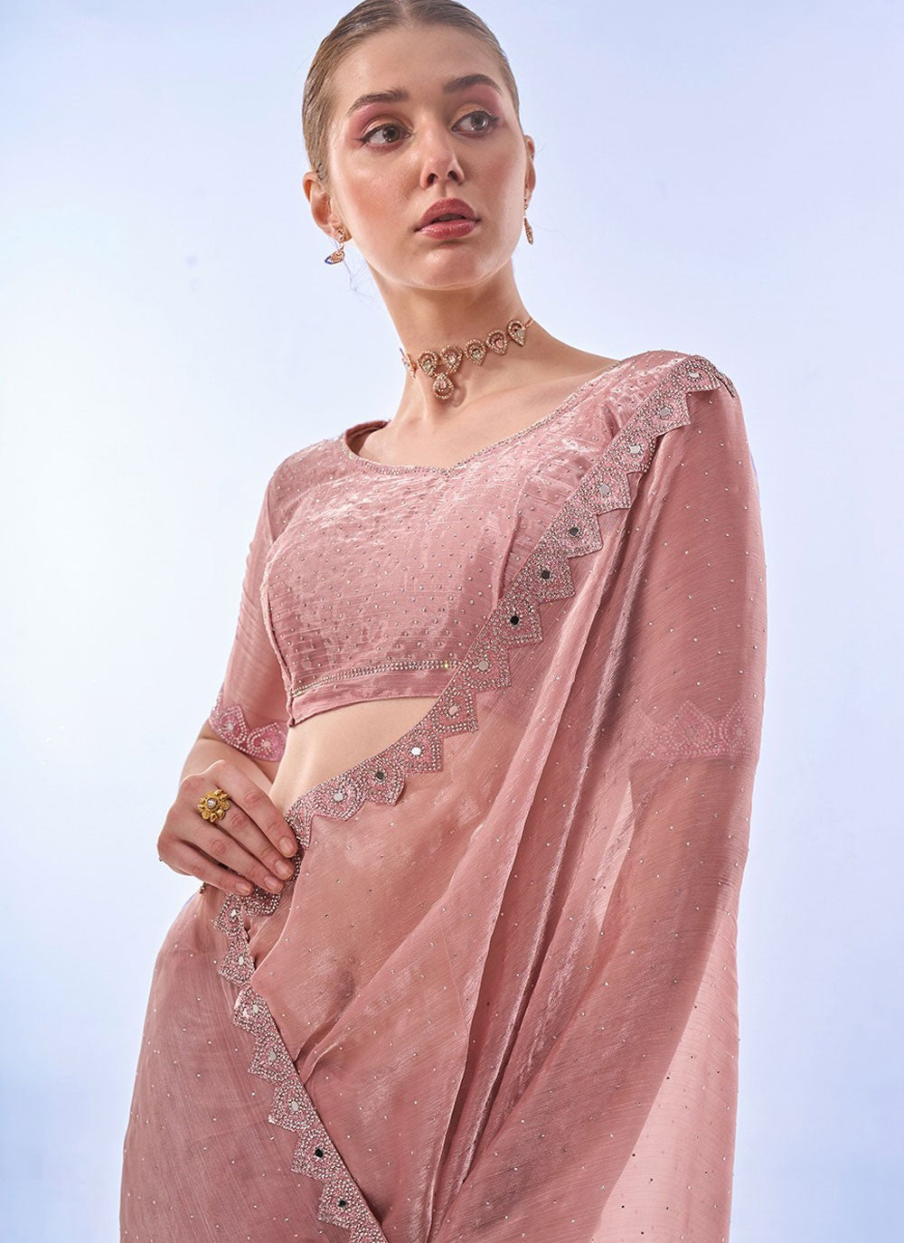Classic Border Work Silk Saree - S8000