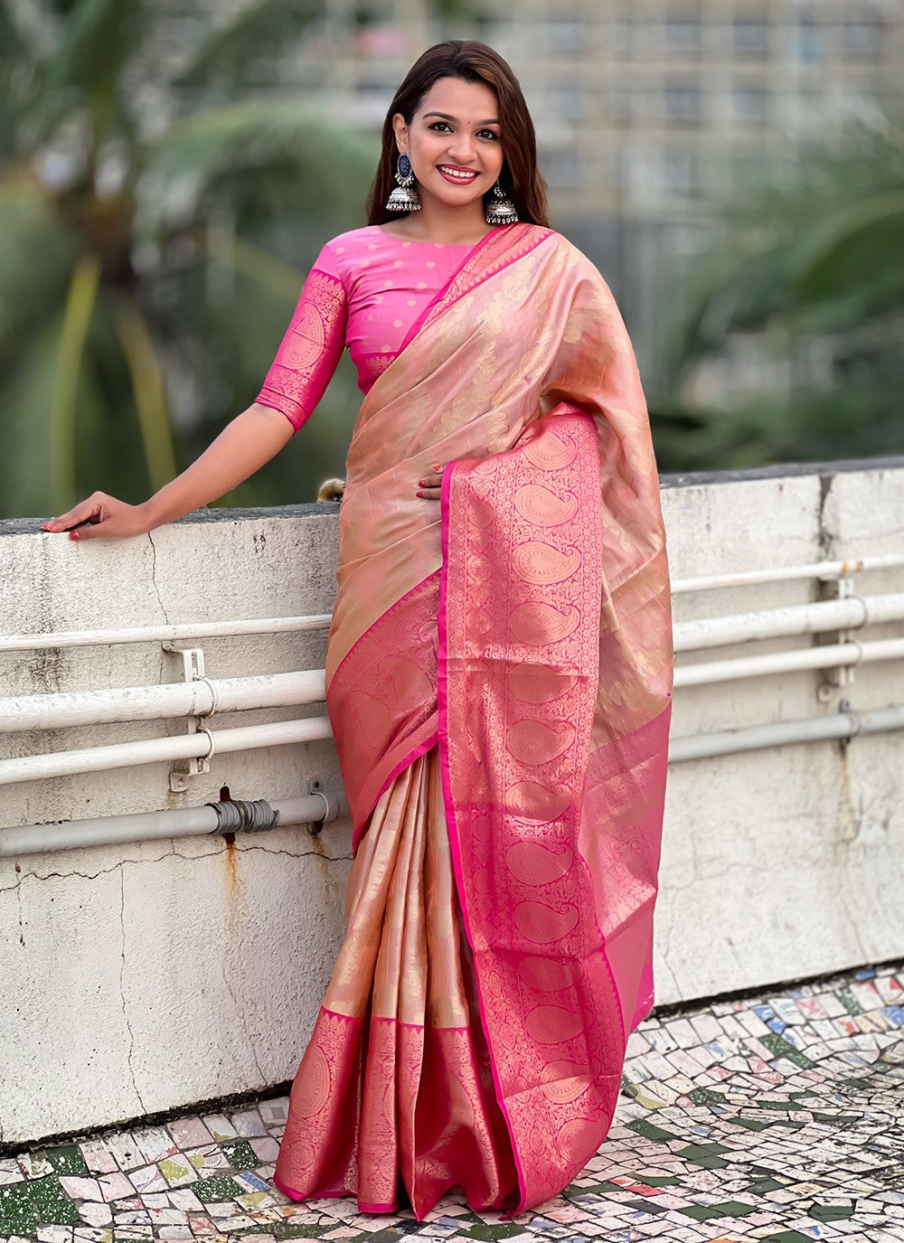 Trendy Weaving Zari Silk, Tissue Saree - S8870