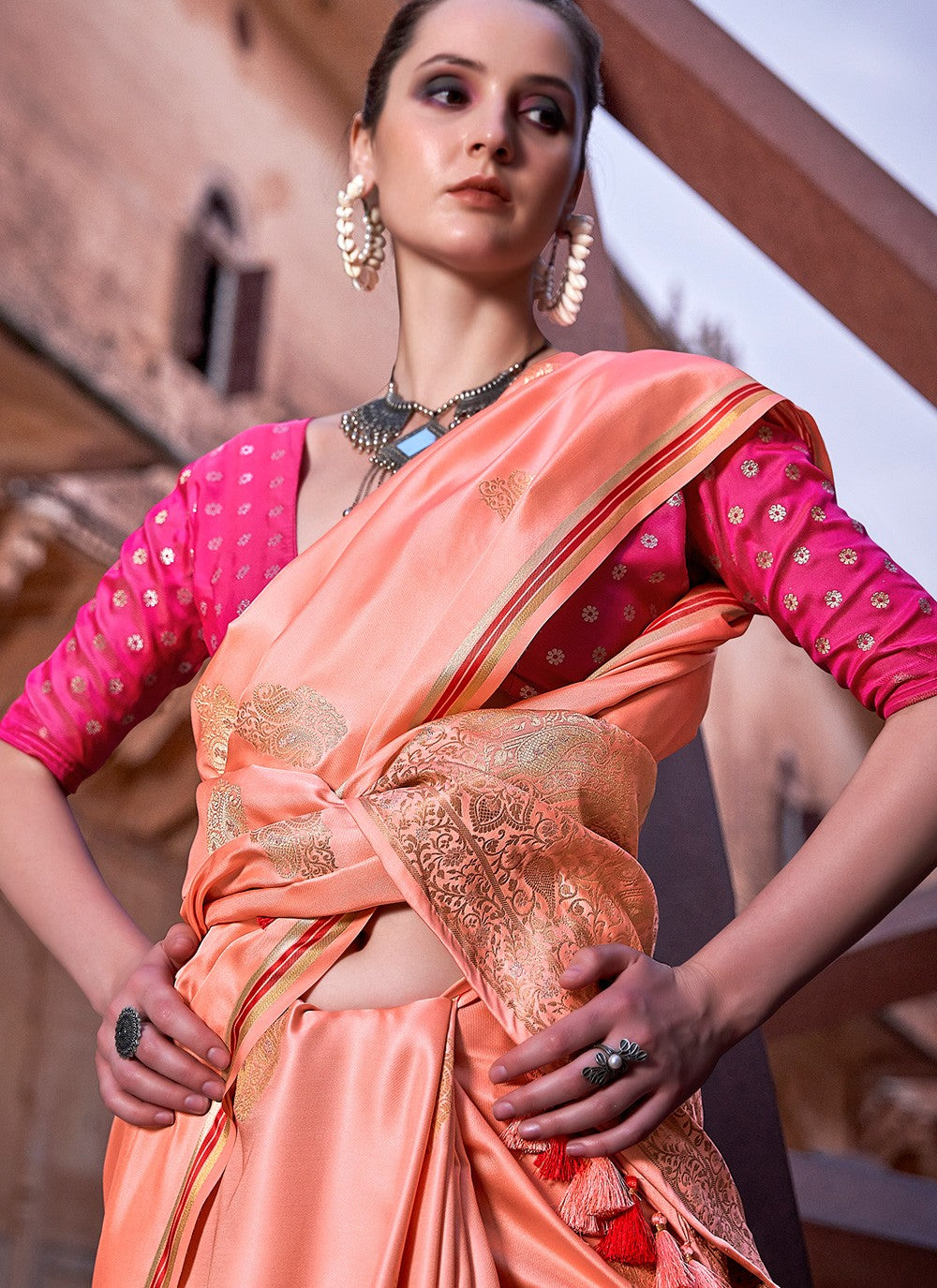 Classic Weaving Zari Satin Saree - S3679