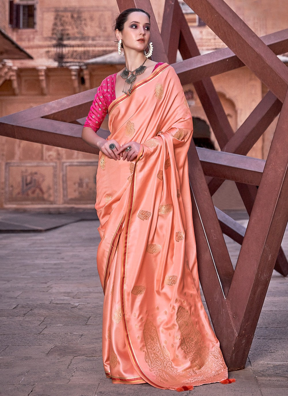 Classic Weaving Zari Satin Saree - S3679