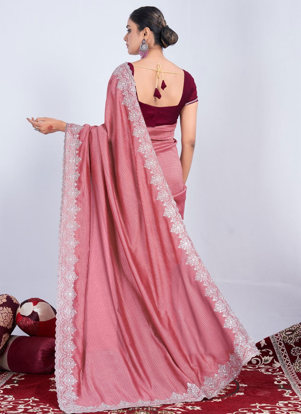 Classic Weaving Zari Rangoli Saree - S5711