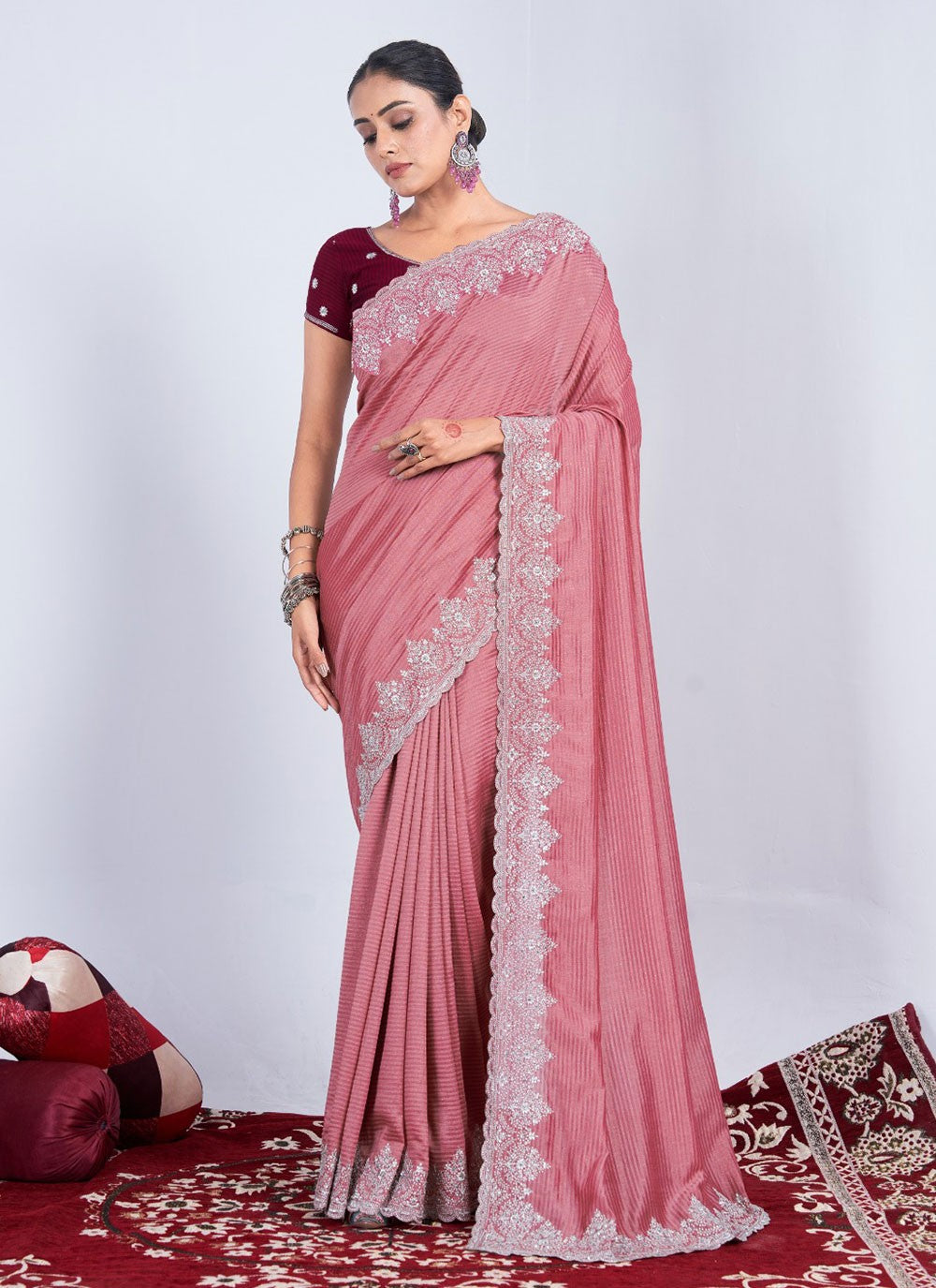 Classic Weaving Zari Rangoli Saree - S5711