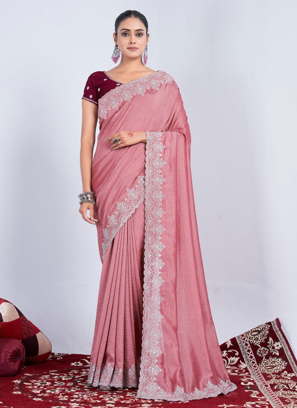 Classic Weaving Zari Rangoli Saree - S5711