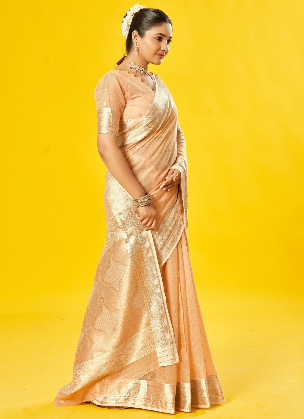 Classic Border Work Cotton Saree - S7592