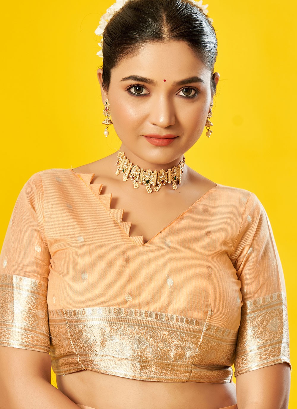 Classic Border Work Cotton Saree - S7592