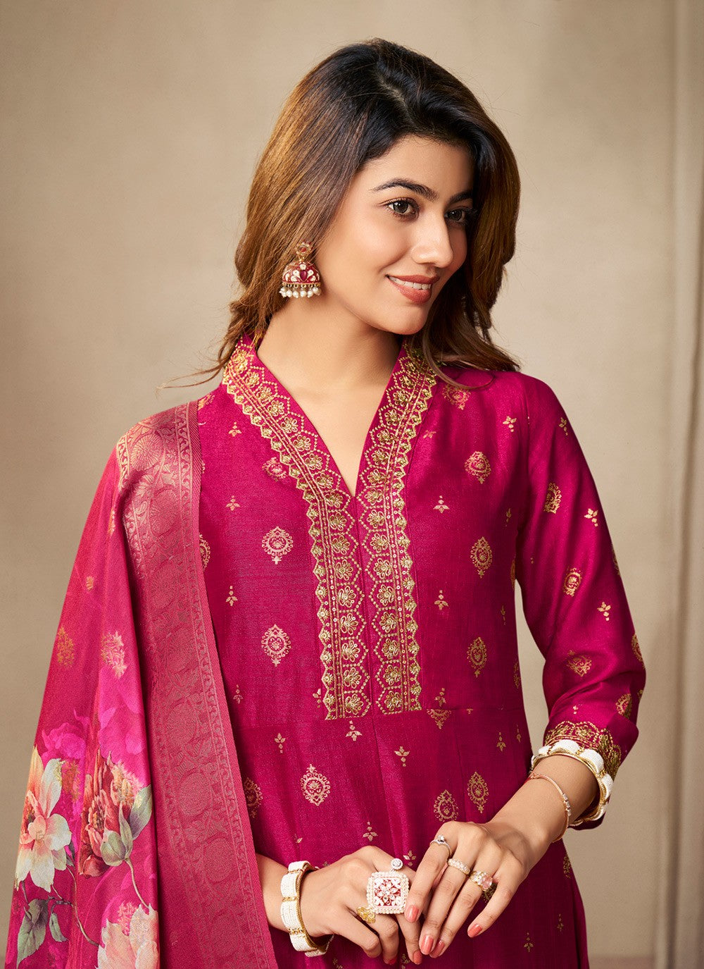 Embroidered Silk Anarkali - T4660